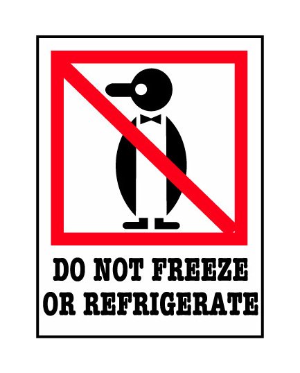 Red, White, Black 3x4 Inch International Safe Handling Label - Image 1