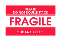 Fragile Shipping Label - 3 x 5 Inches (in) - Red/White - Roll of 500