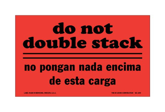 3 x 5 Inch Precautionary Do Not Stack Labels - Image 1
