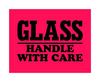 Fragile Glass Shipping Labels - 3 x 4 Inches
