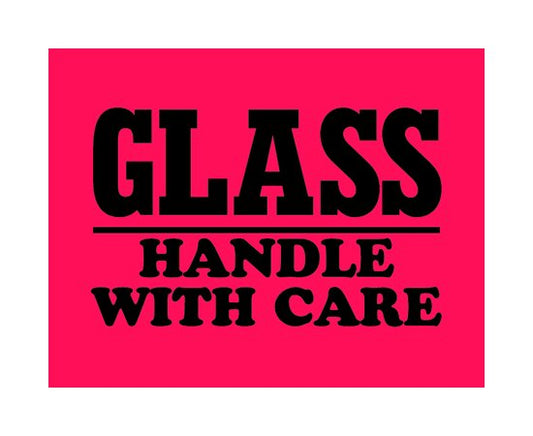 Fragile Glass Shipping Labels - 3 x 4 Inches - Image 1
