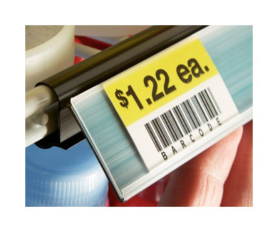 27-1/2" Double Wire Shelf Flip-Up Info Strip with C-Channel - Image 1