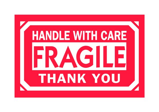 Fragile Shipping Label 3x5 Inches - Image 1