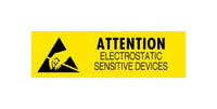 Anti-Static Caution Label, 3/8 x 1.25 Inch, Yellow - Pack of 500