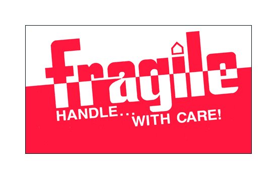 3 x 5 Fragile Shipping Label Roll - Red/White - 500 Labels - Image 1