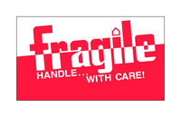 3 x 5 Fragile Shipping Label Roll - Red/White - 500 Labels