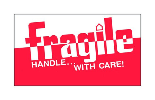 3 x 5 Fragile Shipping Label Roll - Red/White - 500 Labels - Image 1