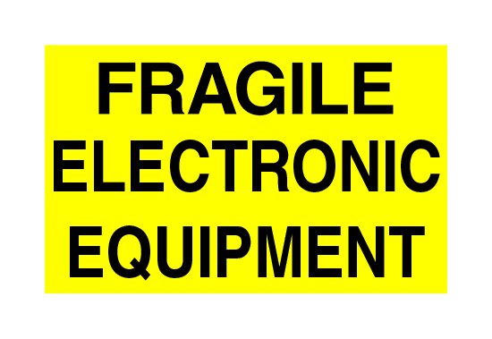 Bright Yellow 3 x 5 Inch Fragile Shipping Label Roll - Image 1