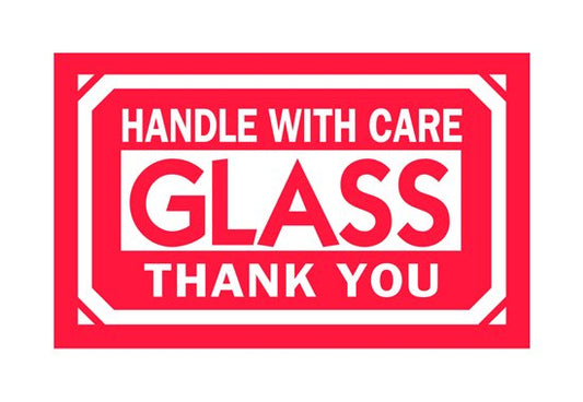 2 x 3 Inch Fragile Glass Shipping Labels - Image 1