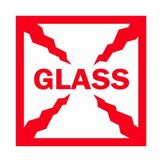 4x4 Inch Glass Shipping Label Sticker - Image 1