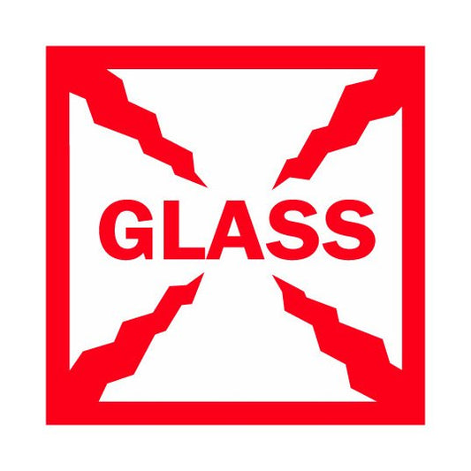 4x4 Inch Glass Shipping Label Sticker - Image 1