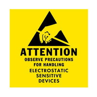 2x2 Yellow Anti-Static Caution Label