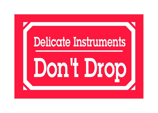 3 x 5 Inch Delicate Instrument Label (Pack of 500, Red/White) - Image 1