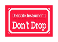 3 x 5 Inch Delicate Instrument Label (Pack of 500, Red/White)