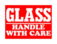 3x4 Fragile Glass Shipping Labels