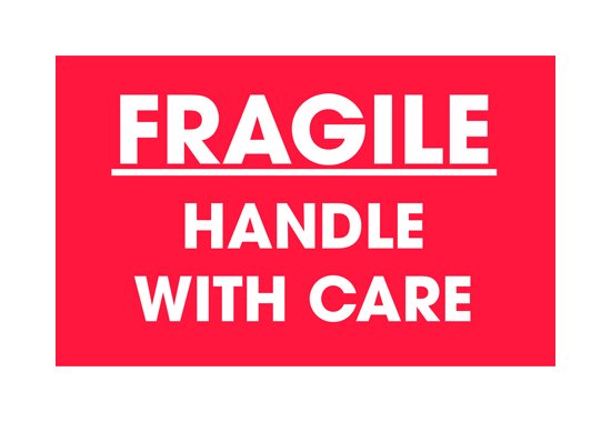 Fragile Shipping Label - 2 x 3 Inch (500/Roll) - Image 1