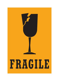Fragile Shipping Label 2 x 3 Inch Fluorescent Orange (RL 500)