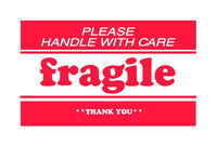 Fragile Shipping Label 2x3 Inches – Pack of 500 - Red & White