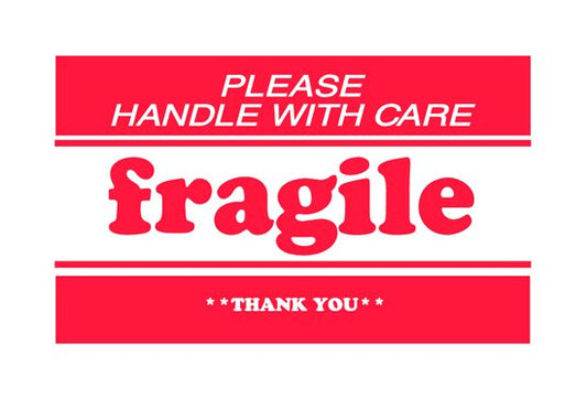 Fragile Shipping Label 2x3 Inches – Pack of 500 - Red & White - Image 1