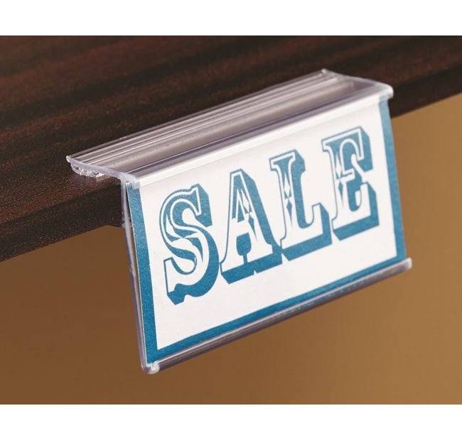 Clear PVC Gripper Display Track for 1/4" Shelf Thickness - Image 1