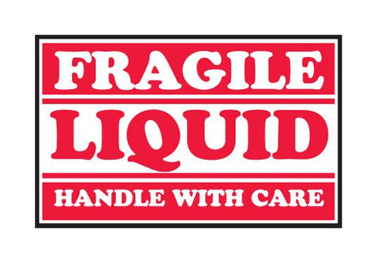 Red & White Fragile Shipping Label 2.5 x 4 in - Image 1