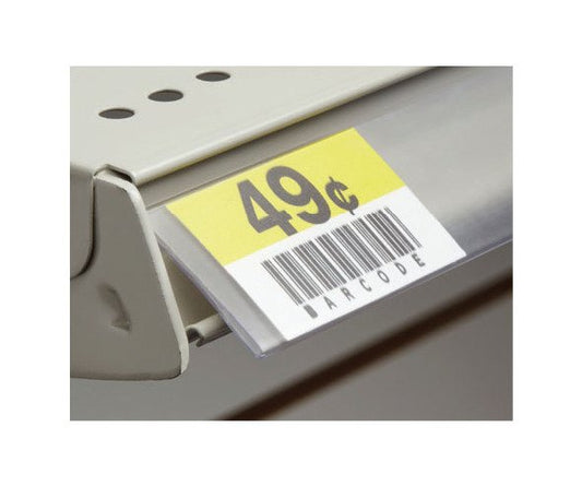 Angled PVC Info Strip Label Holder for Shelf Organization - Image 1