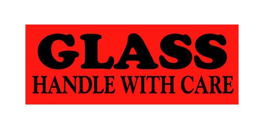 Glass Shipping Label 1.5 x 4 Inch - Image 1