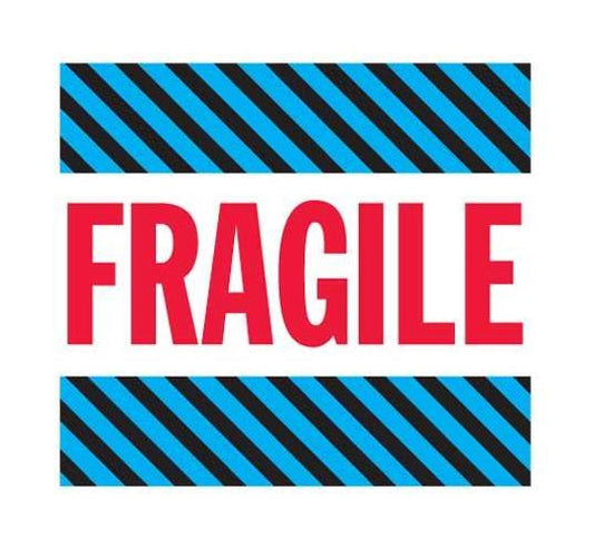 4x4 Inch Fragile Shipping Label - Image 1