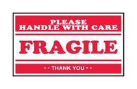 2.5 x 4 Inch Fragile Shipping Label - Pack of 500