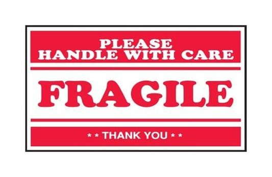 2.5 x 4 Inch Fragile Shipping Label - Pack of 500 - Image 1