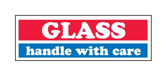 1x3 Fragile Glass Shipping Label - Pack of 500 - Image 1