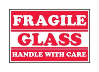 3x5 Fragile Glass Shipping Label