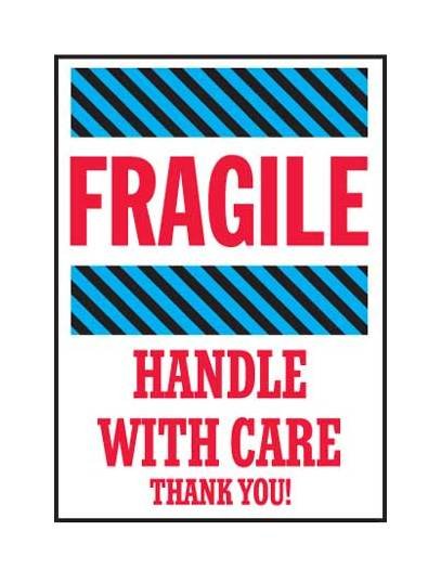 Fragile Shipping Label - 4 x 6 Inch Size - Pack of 500 - Image 1