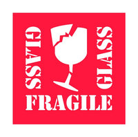 4x4 Fragile Glass Shipping Labels
