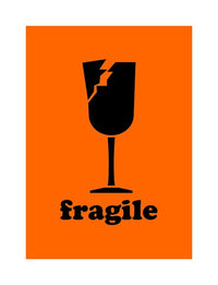 2x3 Fragile Glass Shipping Labels - Red & White, Pack of 500