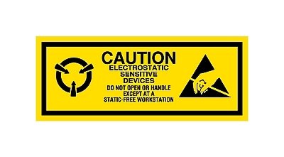 2x5 Yellow Anti-Static Caution Labels - Image 1