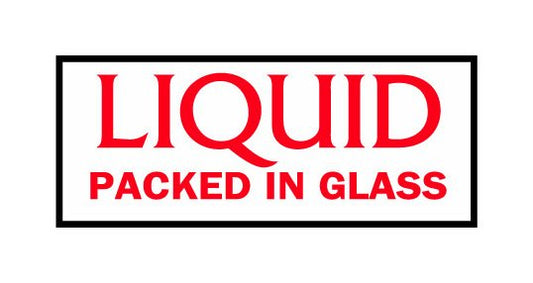 Glass Shipping Label 1 x 2.5 Inch - Red/White - Pack of 500 - Image 1