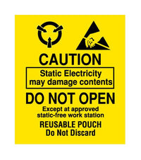 3x3.5 Inch Anti-Static Caution Label - Yellow (RL 500)