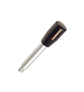 Matte Chrome Plated Lever Arm with Fixed Black Handle - M8 Thread - Image 1