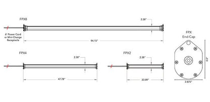 4 Feet (ft) Linear Wash Down Light Emitting Diode (LED) High Output (HO) Luminaire Light - Image 2