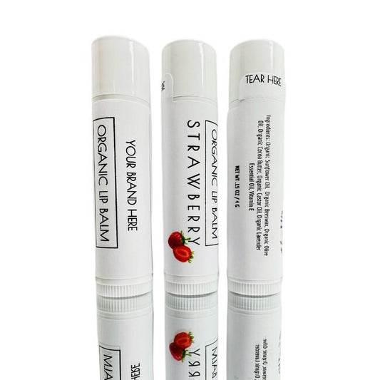 Organic Strawberry Private Label Lip Balm - Hydrating Lip Care - Image 1