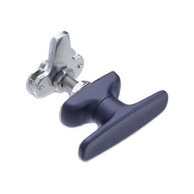 Southco T & L-Handle Style Cam Latch - Black Powder Coat, Short Cam - Image 1