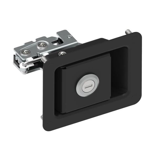 Southco R4 Rotary Push-to-Close Latch - Key Locking, Black Powder Coat - Image 1