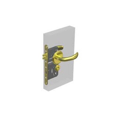 Southco MA Swing Door Locks - Diamond Brass, Nova Handle, Left Hand Out - Image 1