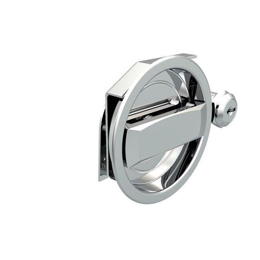 Medium Flush Cup Cam Latch, Key Locking Chrome Plated - Southco Latches - Image 1