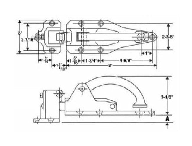 Heavy Duty Refrigeration Lock - Adjustable Iron Latch - Image 2