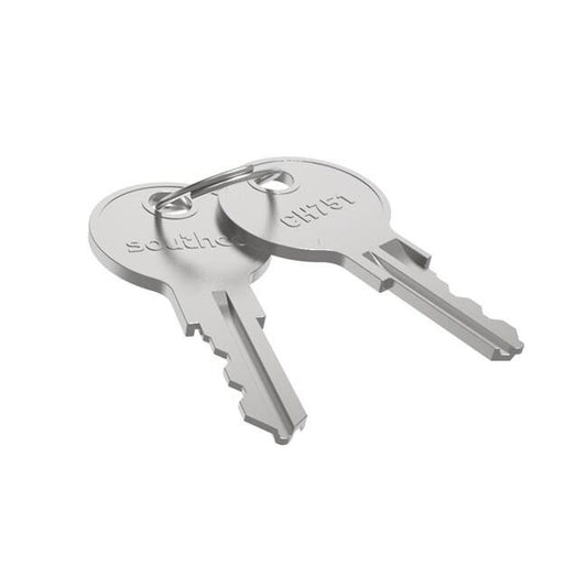 PK - Lock Plugs Set of 2 Flat Keys, Brass, Nickel Plated, Code CH751 - Image 1