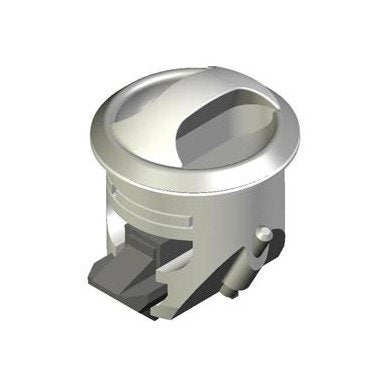 Southco Novibra Push-to-Close Knob Latch - White/Chrome - Image 1