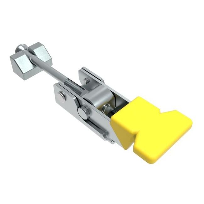 Southco A1 Adjustable Draw Latch - Zinc Plate with Yellow Vinyl Grip - Image 1