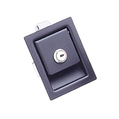 Southco Medium Size Push-to-Close Paddle Latch, Key Locking, 7.9mm Grip, Black - Image 1